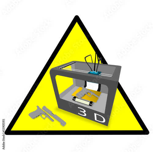 3D Printer Gun Danger Yellow