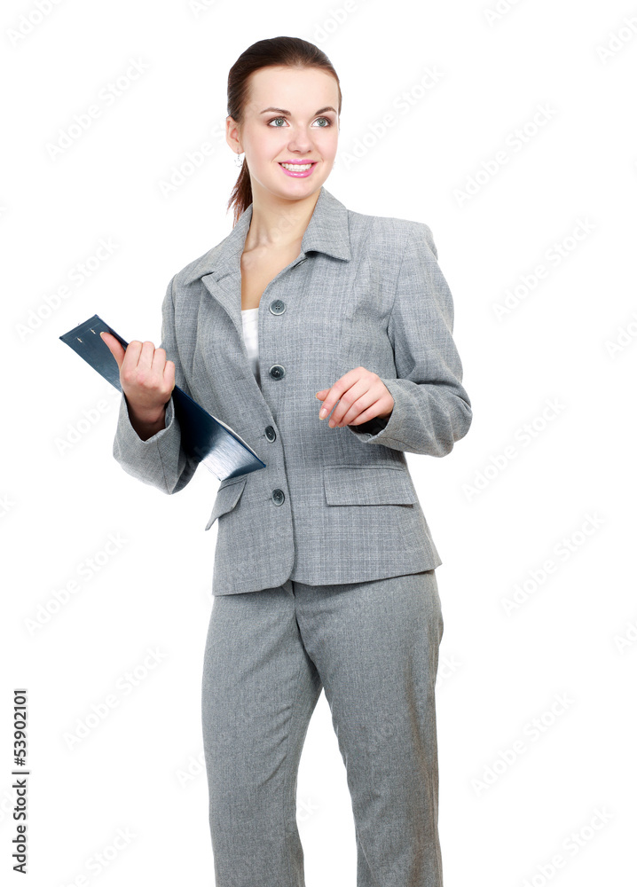 Portrait of the business woman with folder