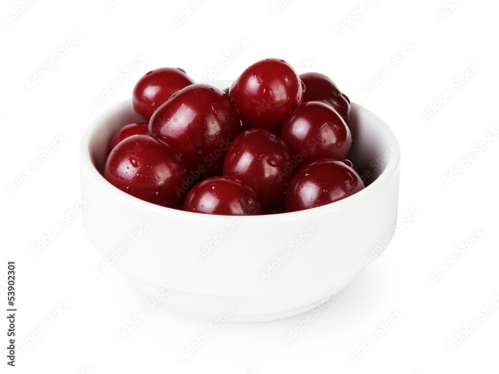 ripe cherries in bowl ripe cherries in bowl