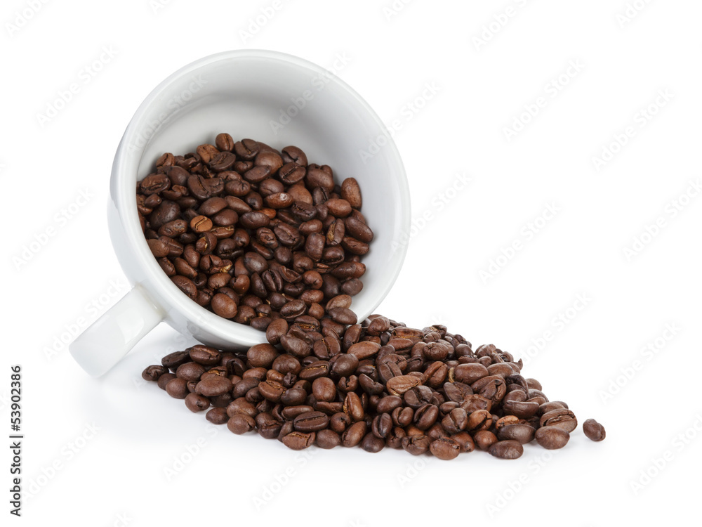 coffee cup full of bean inverted coffee cup full of bean inverted