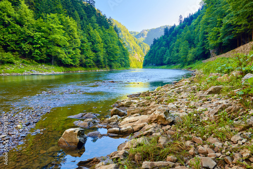 Fotografia Stones and rocks in the morning in The Dunajec River Gorge