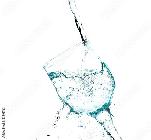Water splashing in a glass