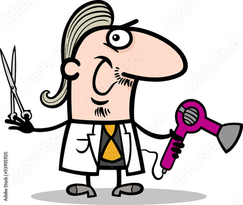 hairdresser barber cartoon illustration