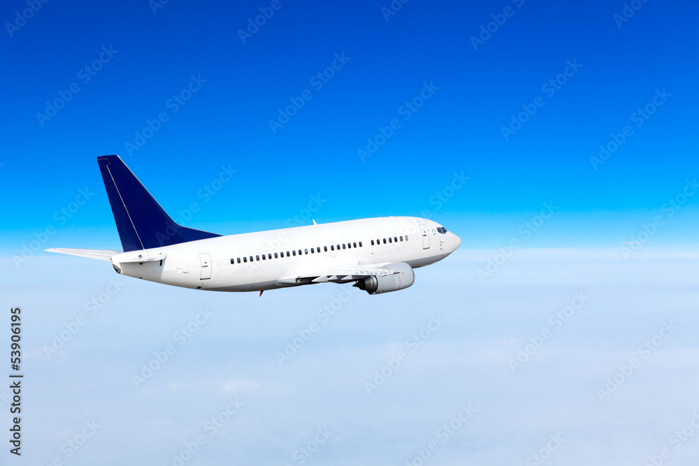 Airplane in the sky. Passenger Airliner Airplane in the sky. Passenger Airliner