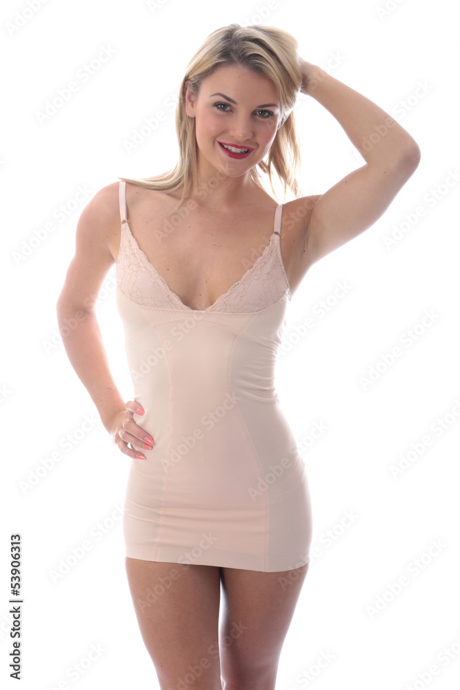 Attractive Young Woman Short Tight Mini Dress Attractive Young Woman Short Tight Mini Dress