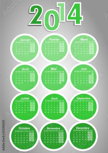 Calendrier 2014 Vert