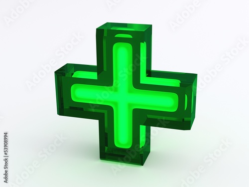 Green Medical Cross Sign #53908994
