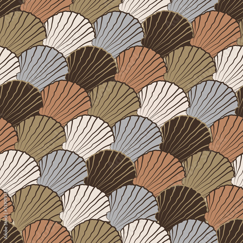 Vector seamless pattern with shells