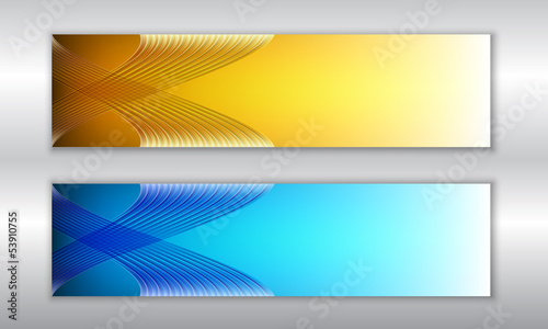 golden and blue abstract banner