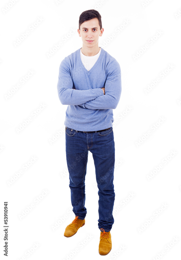 young casual man full body in a white background young casual man full body in a white background