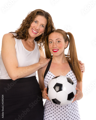 Proud mom and soccer player daughter © zigzagmtart