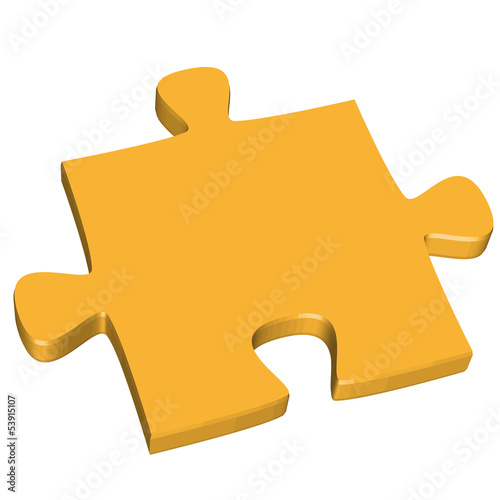 3D Puzzleteil gelb