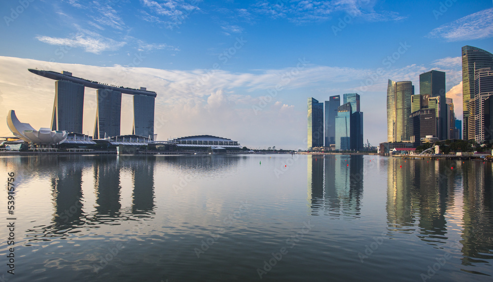 Singapore reflection of buildings Marina bay Singapore reflection of buildings Marina bay