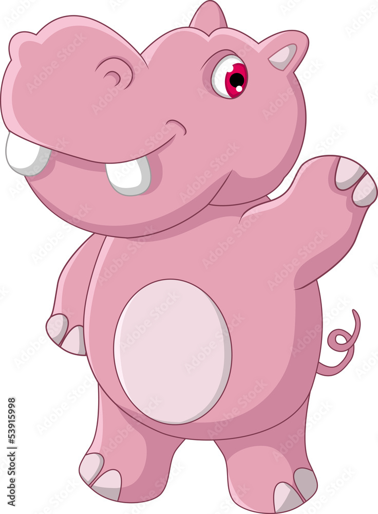 cute hippo cartoon