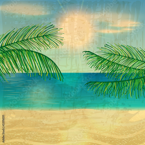 Retro beach illustration © Glyph