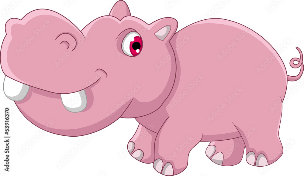 cute hippo cartoon