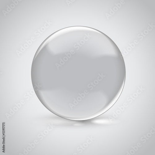 3D empty glass sphere. Vector illustration