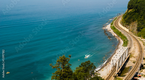 Railroad along beach