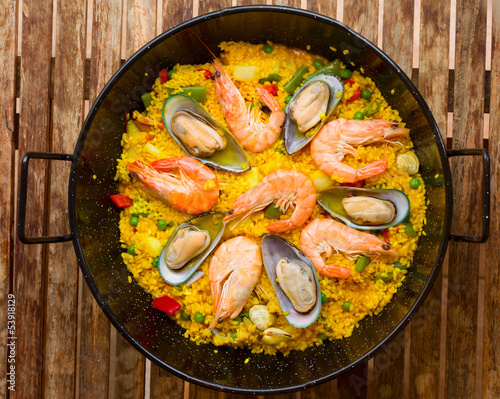 Seafood Paella  -traditional spanish dish