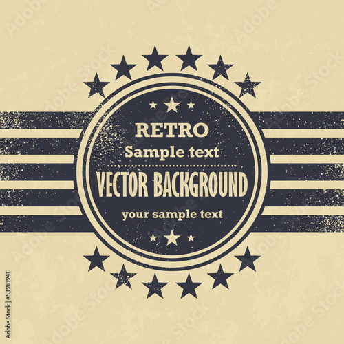 Old vector design - retro label on grunge background