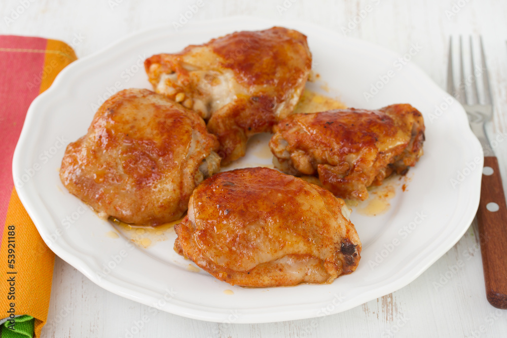 fried chicken on plate fried chicken on plate