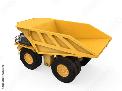 Yellow Mining Truck Isolated