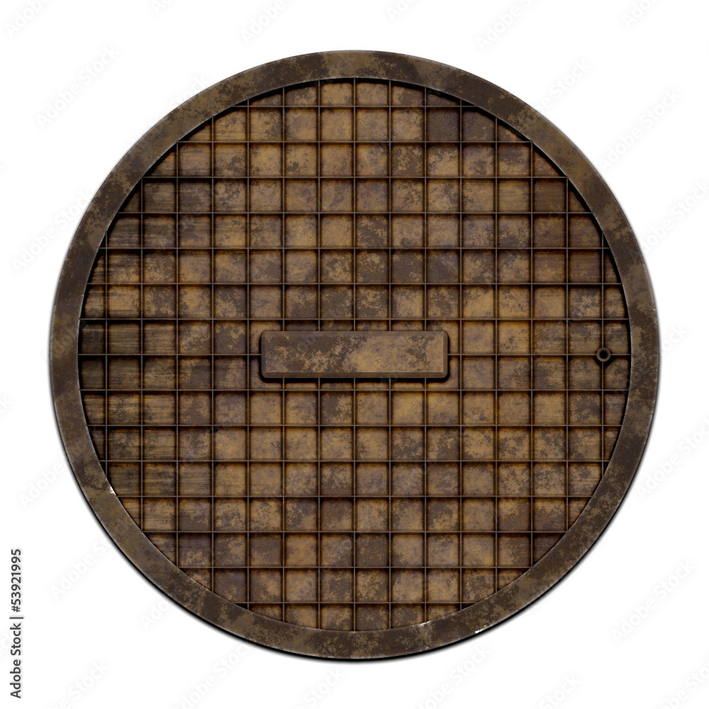 Fototapeta premium Round sewer cover (Manhole serie)