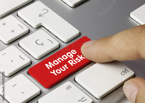 Manage your risk keyboard key finger