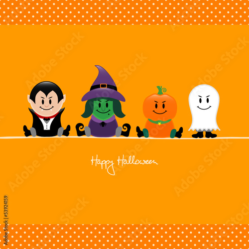 Halloween Vampire, Witch, Pumpkin & Ghost Dots
