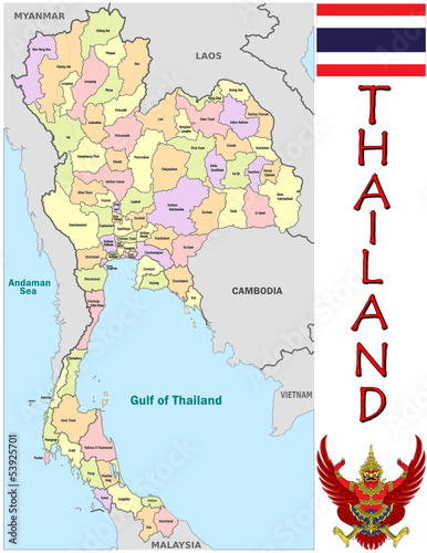 Thailand Asia national emblem map symbol motto