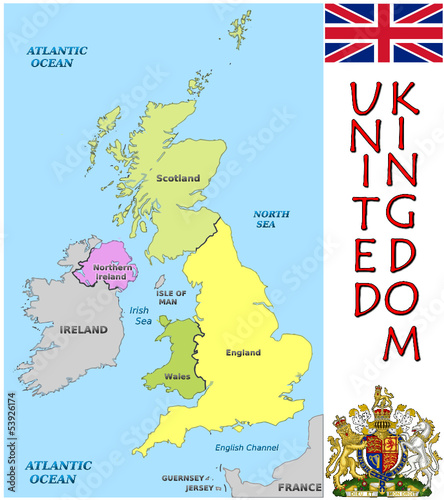 United Kingdom Europe national emblem map symbol motto
