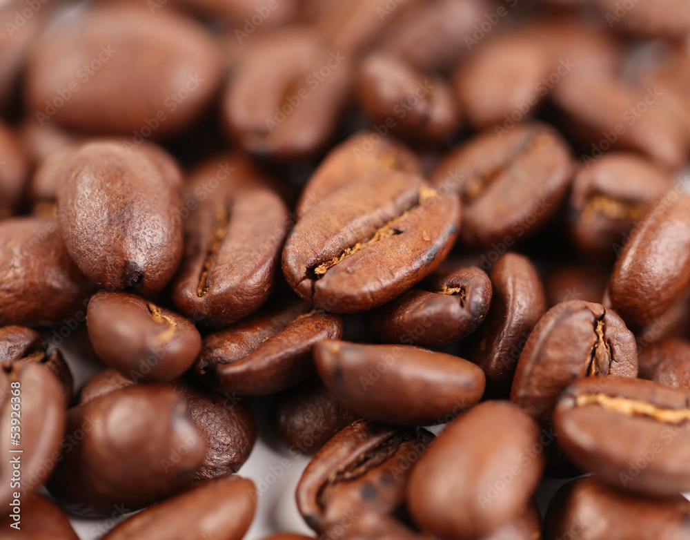 Naklejka premium roasted coffee beans, can be used as a background