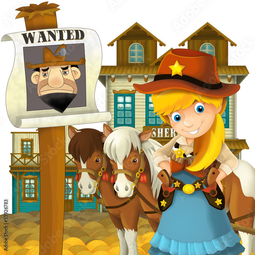 Cowgirl or Cowboy - wild west - illustration