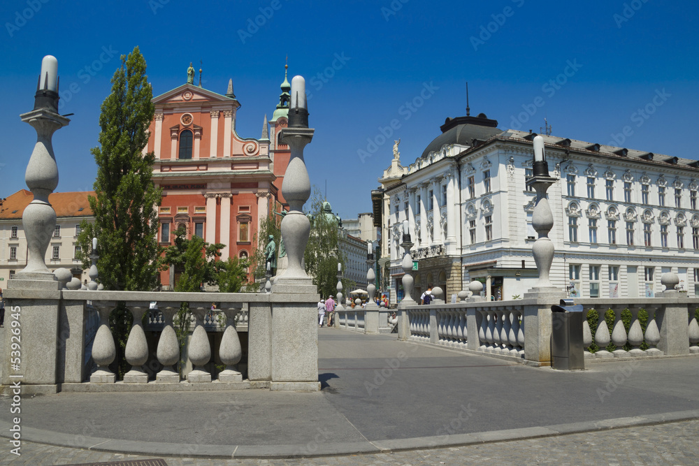 Fototapeta premium Triple Bridge Ljubljana