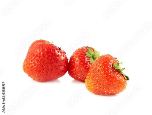 Pile of strawberries isolated