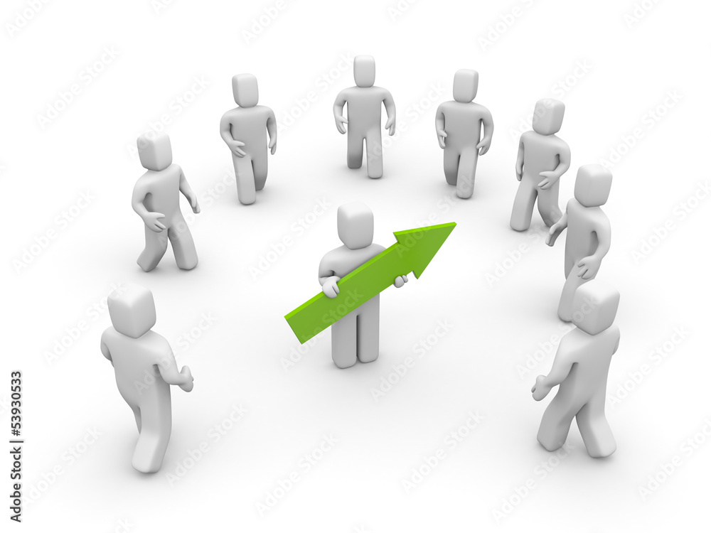 Leader with arrow. Way to success Leader with arrow. Way to success