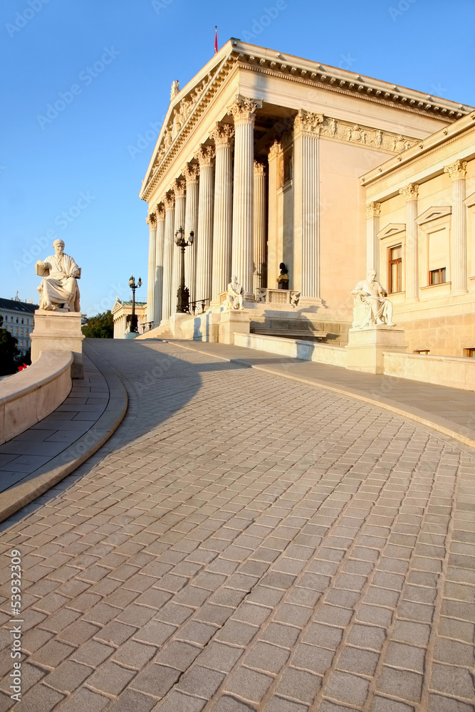 Fototapeta premium The Austrian Parliament in Vienna, Austria