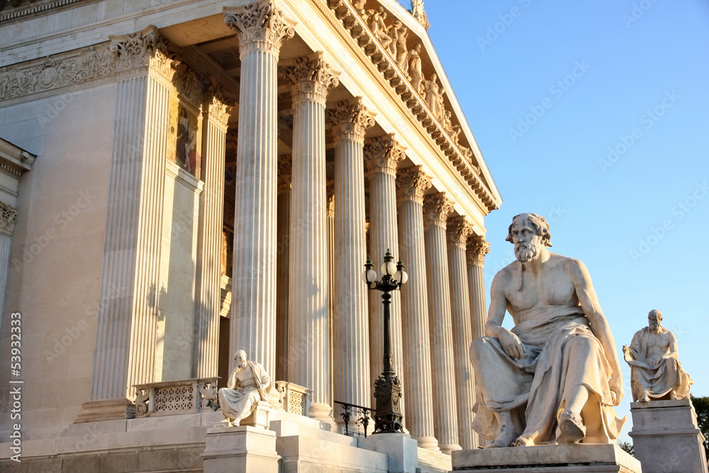 Fototapeta premium The Austrian Parliament in Vienna, Austria