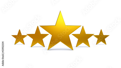 Quadro su tela 3D Golden Five Stars