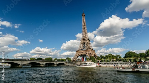 Eiffel Tower and Seine River, Paris, France