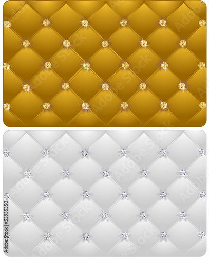 Gold and silver vector background with brilliants