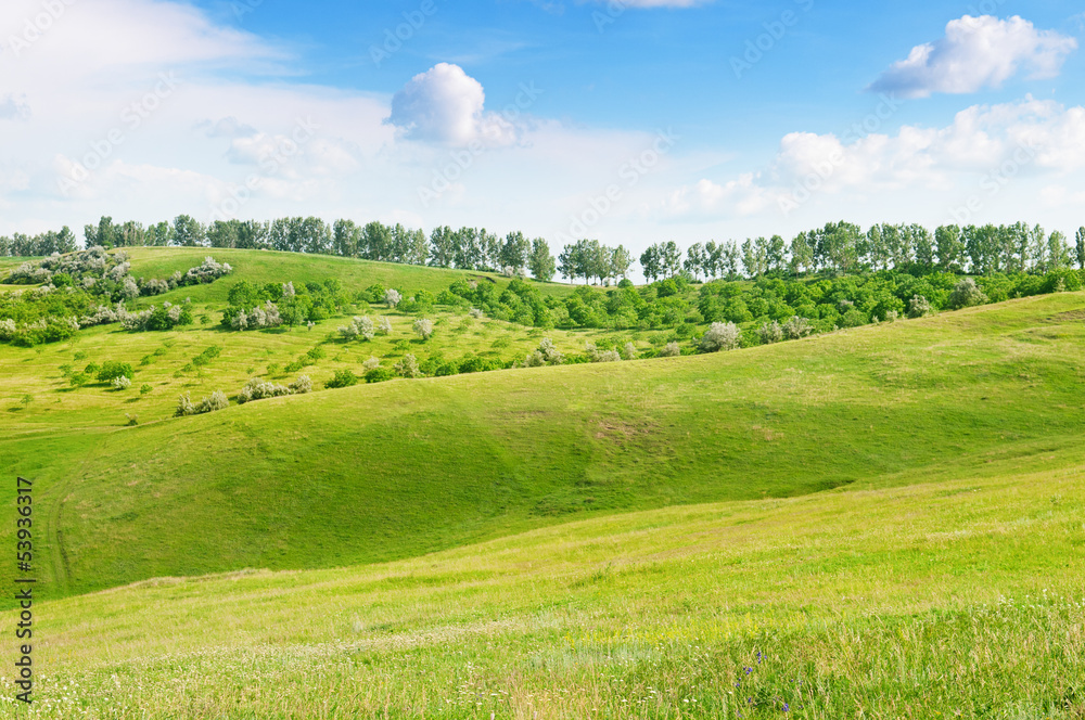 Mountainous terrain and the blue sky Mountainous terrain and the blue sky