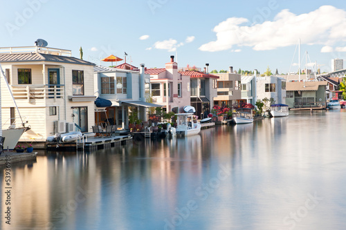 Canvas Print Houseboats on Lake Union in Seattle