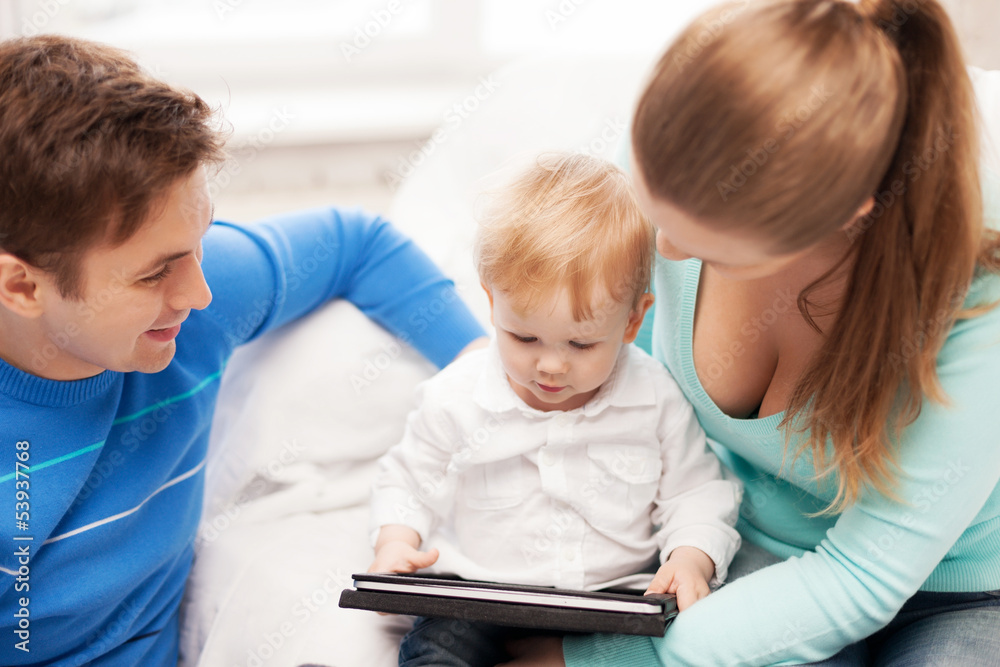 parents and adorable baby with tablet pc parents and adorable baby with tablet pc