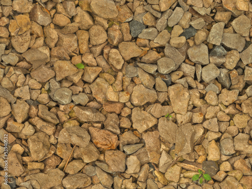 Slightly wet gravel with some grass (seamless texture)