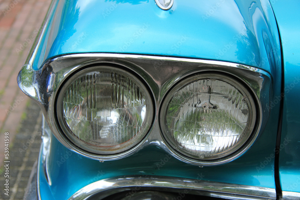 Classic American car headlights