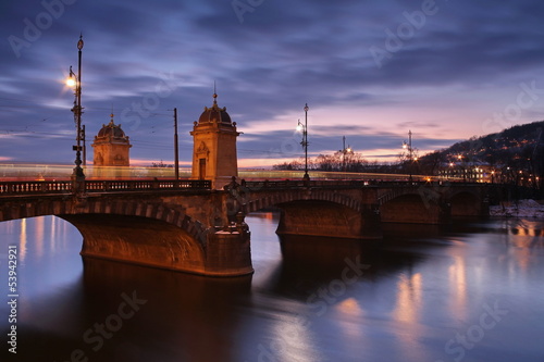 The view of Legion bridge in Prague