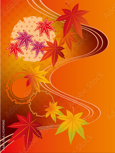 紅葉_窓_オレンジ