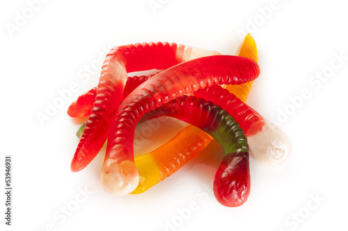 Colorful Fruity Gummy Worm Candy