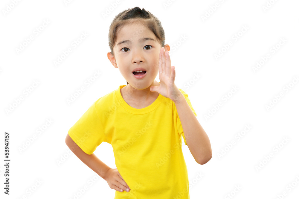 呼びかける女の子